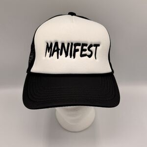 Manifest Embroidered Trucker Hat Black White Mesh Snapback Adjustable Cap Unisex